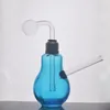 2 pezzi Design unico Mini Bruciatore a olio in vetro Bong Lampada narghilè Spessore forma bulbo Riciclatore Gorgogliatore Tubo dell'acqua Staccabile Dab Rig Bong con ciotola olio sostituibile da 30 mm