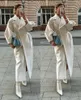 Kopa damska płaszcza stylowa dama podwójnie piersi wełniane płaszcze wełniane 2022 Autumn Women Lantern Sleeve Zrzuć kołnierz elegancki ol długi płaszcz o długości T231204
