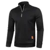 Sweats à capuche pour hommes Sweatshirts hommes printemps plus épais pull demi-fermeture à glissière pour homme à capuche en plein air sweat-shirt automne couleur unie col roulé Swea 231204