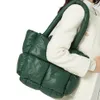 Groene Designer Bladerdeeg Schoudertas Dames Casual Ruimte Baal Luxe Donzen Gewatteerde Messager Vrouwelijke Ruimte Katoenen Crossbody Tas 2022926