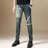 Männer Jeans Hosen Motorrad Slim Fit Für Männer Dünne Männliche Cowboy Stretch Elastische Enge Rohr Hosen 2023 Mode Koreanische Breite bein Weiche