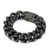 Bracelet en acier inoxydable bijoux noir grand bracelet cubain lien chaîne mode tendance 20mm 8 66 pouces 146g poids européen et A2486