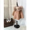 Giacche stile coreano ragazze pelliccia addensata mantella con cappuccio moda invernale cappotto di buona qualità 3 12t D952 231204