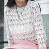 Женские свитера Ажурный свитер Maden Вязаные пуловеры с длинными рукавами Бикини Пляжные прозрачные накидки Свободные белые укороченные топы