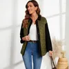 Giubbotti da donna 2023 Cotone Caldo Donna Autunno Inverno Cappotto spesso Retro Verde militare Manica lunga imbottita Abbigliamento donna Cappotti con bottoni XL