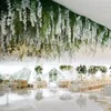 Decoratieve bloemenkransen 12 stuks, lengte 110 cm, kunstmatige tofu pudding, plafondbloemen, bruiloftsdecoraties, gesimuleerde blauweregen, gangdecoratie 231202