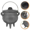 Table Mats Candy Witch's Cauldron Sticks Holder Ritual Burning Iron Metal Pot Decoration Accessories
