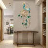 Horloges murales Lumière Luxe Paon Fer Art Creux Style Chinois Hors Cheval Salon Montre Muet Ménage