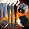 Jeans da donna Pantaloni skinny invernali a vita alta da donna in pile/senza velluto Jeggings elastici abiti casual per donna caldi