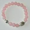 Strand RoseQuartz Crystal Natural Stone Buddha Lotus Healing Power Energy Bracelet Meditation Heart Chakra Spiritual Mind Body S