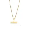 أربطة الصين بالجملة الحد الأدنى من الزواحف T-Bar Necklace 18K الذهب الفولاذ المقاوم للصدأ قلادة أزياء مجوهرات القلادة للنساء