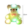 Pluszowe lalki 22 cm romantyczne oświetlenie LED różowy świecący niedźwiedź brokatowy misy teddy zabawki kreatywne świąteczne prezent urodzinowy dekoracja urodzinowa 231204