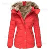 Women's Down Parkas Hiver femmes chaud laine col manteau fermeture éclair manches longues manteau à capuche veste mode décontracté couleur unie Parka pardessus T231204