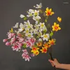 Fleurs décoratives artificielles 10 têtes fausse fleur de magnolia en soie longue tige pendaison de crémaillère table de jardin mariage bricolage fête bouquet de mariée décor