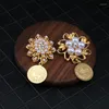 Brooches Diicai Elegant Gold Plated Brooch Turkey Coin Pendant Arabian Bridal Wedding Gift Lapel Pins Luxury Woman