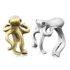 Cluster Ringen Vintage Zilver Kleur Crystal Eye Octopus Voor Vrouwen Hip Hop Verstelbare Animal Ring Anel Mannen Mode-sieraden Party geschenken