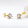 Orecchini a bottone con diamanti Moissanite a colori D da 2 carati, oro giallo, argento sterling 925, per donne, ragazze, modaStud Effi22303o