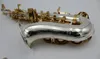 Eastern Music Yani Style Silver Plated Body Gold Keys Curved Soprano Saxophone