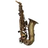 Pro Wschodnia muzyka Niemiec w stylu Krzywany saksofon sopranowy uncquered patina aaa