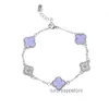 Luxury Designer van clover bracelet purple four-leaf clover bracelet womens small elegant highend bracelet valentines day gift