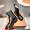 Designer Stivale Donna Stivali Martin Stivali da cowboy da combattimento Stivaletti in pelle nera Stivali invernali con piattaforma centrale Scarpe stile classico Stivali da neve autunnali invernali Lettera in metallo