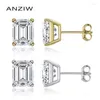 Stud Fashion 925 Sterling Zilver Emerald Cut Oorbellen Oorbel Vrouwen Bruiloft Oor Gesp Lady Party Jewery GiftStud Kirs22292u