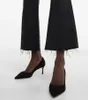 ファッション女性サンダル有名なロミー60 mmポンプイタリアの美しい先の尖ったつま先浅い口の黒いスエードデザイナーシンプルなイブニングドレスサンダルハイヒールEU 35-43
