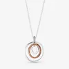 Nouveauté 100% 925 argent Sterling deux tons cercles pendentif collier mode fabrication de bijoux pour les femmes cadeau 2108