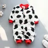 Rompers Winter Baby Warm Clothes Boy Girl Pure Colour Romper Infant Flannel Soft Fleece born Jumpsuit Toddler Clothing 231204
