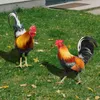 Decorazioni da giardino Gallo acrilico Decorazione di pollame Cortile Pali decorativi Realistico Durevole Slot per carte per animali impermeabile