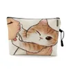 Bolsa de maquillaje de gato besándose lindo con bolsas organizadoras de patrón de impresión para bolsa de viaje cosmética de mujer 220218290w