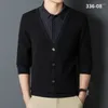 Men's Casual Shirts Two-piece Sweater Business Solid Color Shirt Heated Thickened Coat Men Clothing