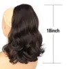 Syntetiska peruker xinran Syntetiskt 18 "Wavy Hair Tail Warping Straight Hairpiece med två plastkam Black Drawstring Ponytail Hair 231204