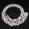 Bracciale cubano gioiello hip-hop personalizzato 16mm Argento 925 Larghezza 2 file Pietra Vvs Diamante Catena a maglie Moissanite