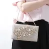 Borse da sera Festa di nozze Eleganti pochette da sposa Moda di lusso con strass geometrici Borse a tracolla a catena per le donne