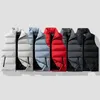 Gilets pour hommes Hommes Down Vest Automne Hiver Stand Col Double Poches Fermeture À Glissière Casual Solide Couleur Mâle Sans Manches Gilet Top