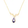 Vrouwen fijne sieraden Oostenrijk kristal strass zilveren ketting tanzanite traan hanger ketting