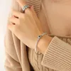 Bracciale rigido in vendita superiore gioielli in acciaio inossidabile con stelle smaltate nere, polsino aperto per donne e ragazze