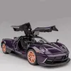 Электрический RC трек 1 32 Pagani Huayra Dinastia из сплава, модель гоночного автомобиля, литая под давлением игрушечный транспорт, металлический звук, свет, коллекция, игрушки для мальчиков, подарок 231204