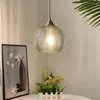 Lâmpadas pendentes todo cobre verde jardim lustre de vidro cozinha sala de jantar lâmpada criativa el estudo quarto designer decoração de casa