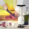 Köttfjäfäverktyg 2 i 1 Professionell anbudsmar Marinade Injector Barbecue Steak Beef Sauce Rostfritt stål Nålkök Matlagningsverktyg 231204