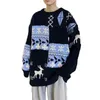 Men's Sweaters Men Sweater Christmas Style Colorblock Elk Snowflake Cozy Thick Knitted Pullover For Fall/winter Wardrobe Contrast