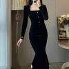 Urban Sexy Dresses Vintage Bodycon Velvet Mermaid Party Women Elegant Lace Patchwork Evening Prom Vestidos Female Autumn Winter Clothes 231202