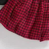 Clothing Sets 2024 3-6Y Kids Girls Spring 3pcs Outfits Black Long Sleeve Tops Plaid Print Vest And Skirt Set