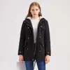 Casaco feminino designer tamanho europeu outono inverno nova cor sólida com capuz parka grosso pelúcia algodão acolchoado roupas 352