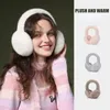 Beralar Son Kış Kulaklıklar Kürk Kulak Muffs Sıcak Düz Renk Kulaklıkları Soğuk Koruma Rüzgar Geçirmez Katlanabilir Kapak Peluş Earmuff Sevimli