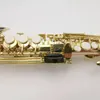 Sassofono soprano mi bemolle dritto corpo laccato oro strumento musicale professionale con custodia accessori