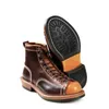 Botas Hombres Zapatos de cuero de vaca de lujo Hecho a mano Vintage Británico Otoño Invierno Top Calidad Tobillo Herramientas Punta Redonda Motocicleta 231204