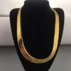 Chains Solid 18K Yellow Gold Filled 10mm Flat Herringbone Chain Necklace For Women MenChains285m