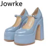 Chaussures augmentant la hauteur en cuir verni Mary Janes Womn chaussures boucle sangle douce hauteur augmenter les pompes de créateur printemps chaussures à talons hauts femmes chaussures de fête 231204